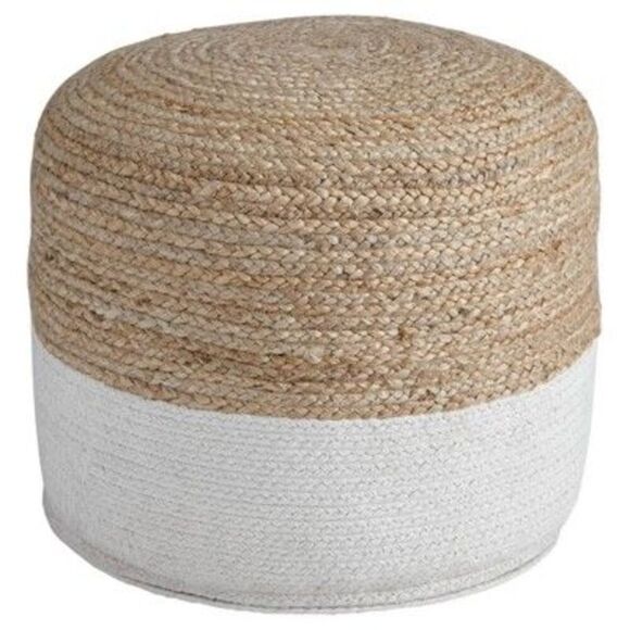 Signature Design by Ashley Other - Sweed Valley Pouf Natural/White - Signature Design White